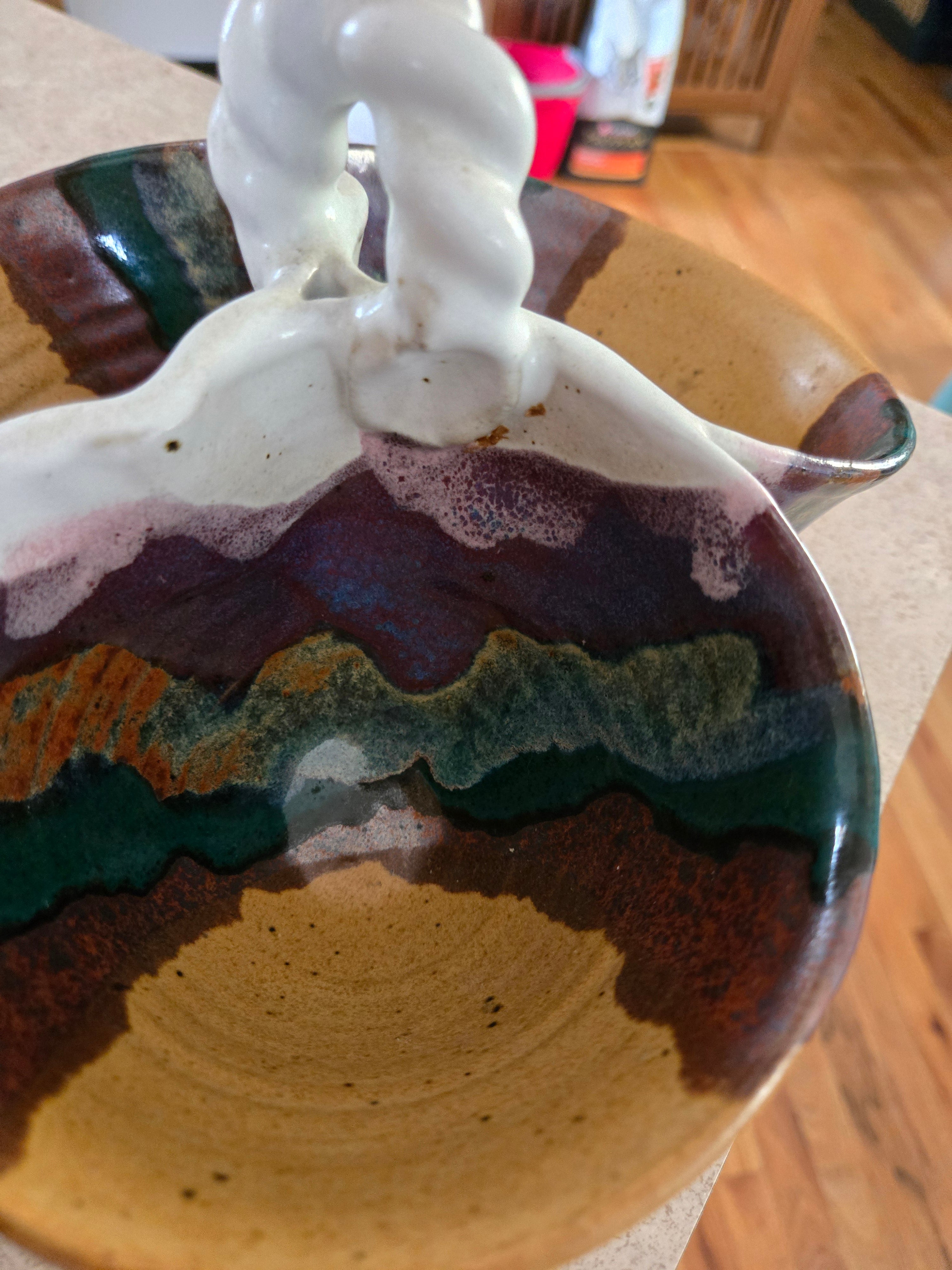 Vintage Handmade Studio Pottery-Drip glazed