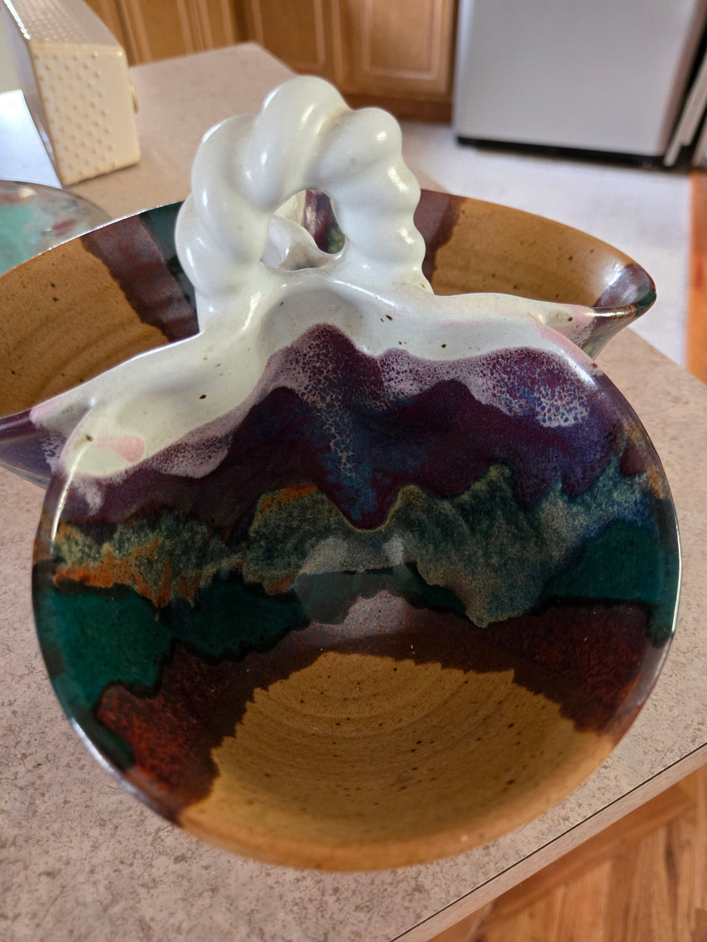 Vintage Handmade Studio Pottery-Drip glazed
