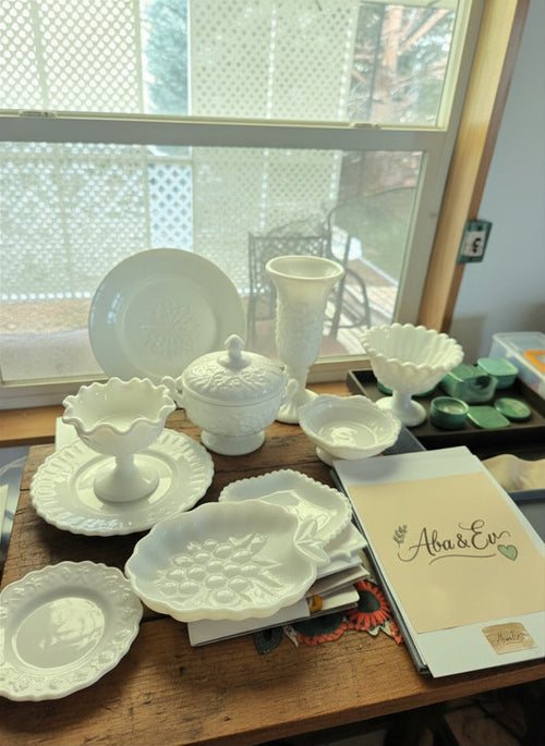 Hazel Atlas white milk glass dish