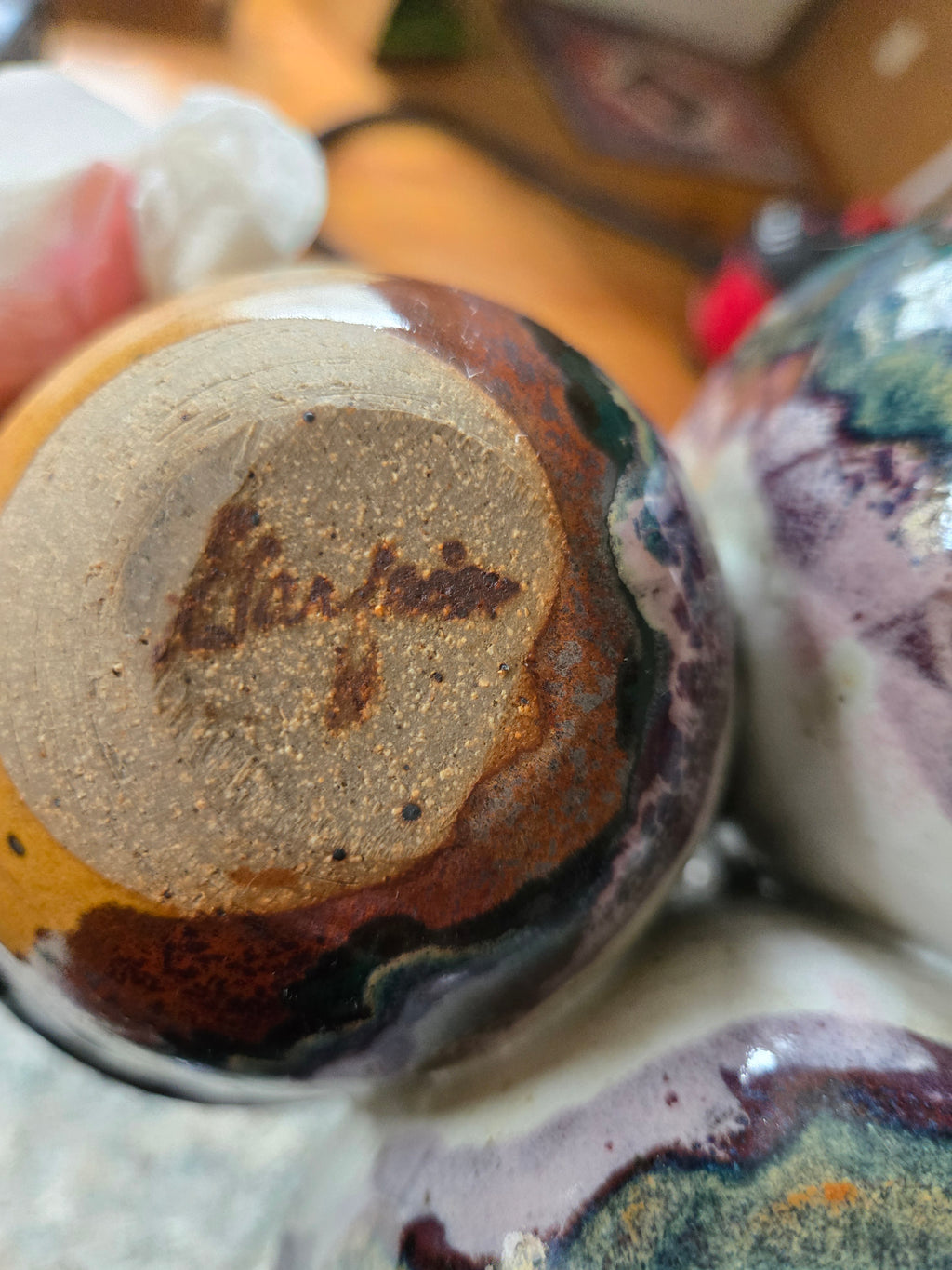 Vintage Handmade Studio Pottery-Drip glazed