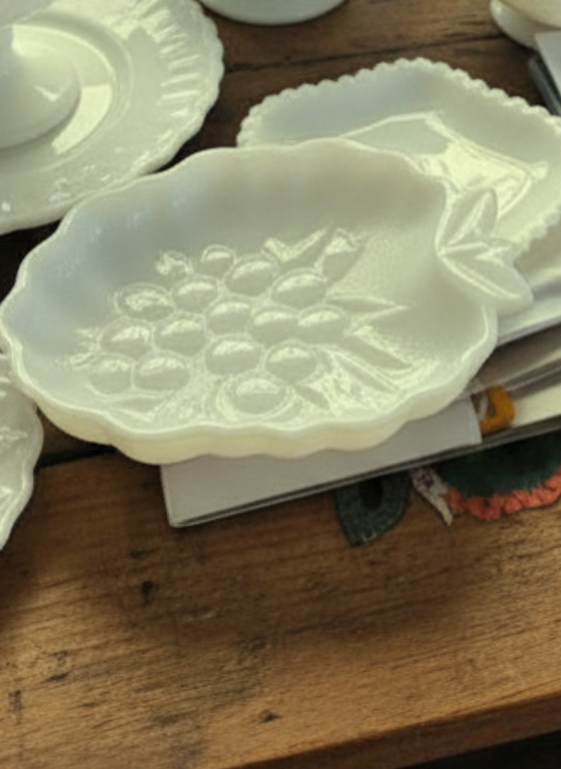 Hazel Atlas white milk glass dish - Vintage