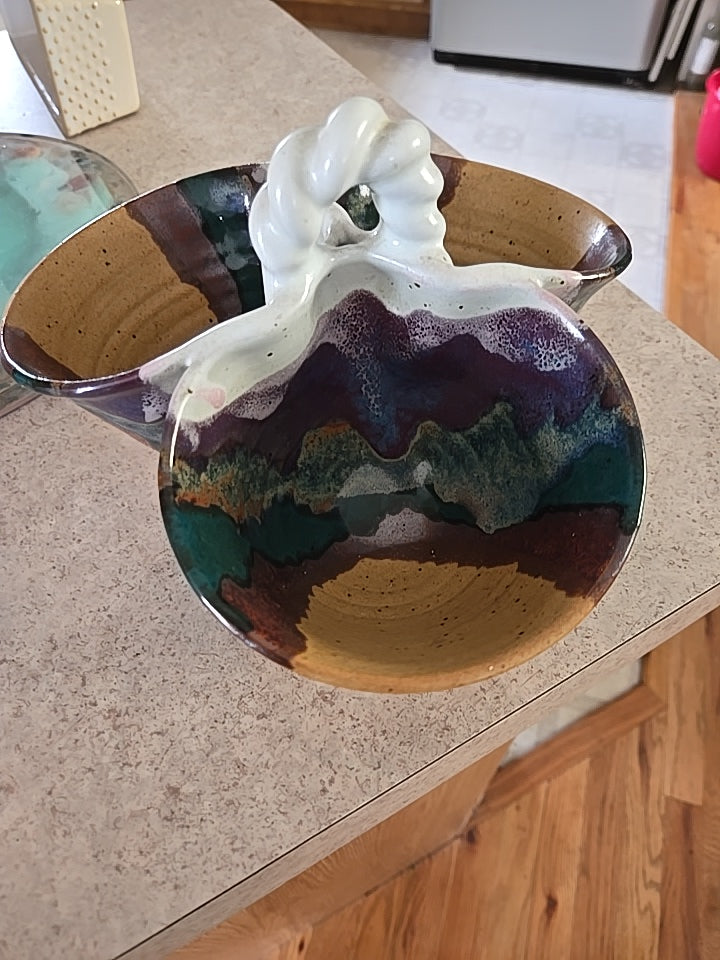 Vintage Handmade Studio Pottery-Drip glazed
